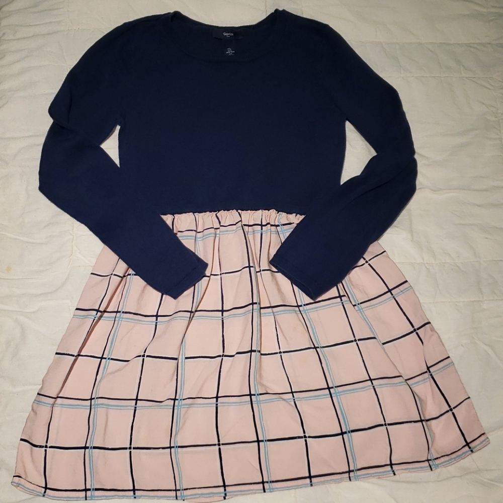 Gap Kids Navy Blue and Pink Dress (Sz L)